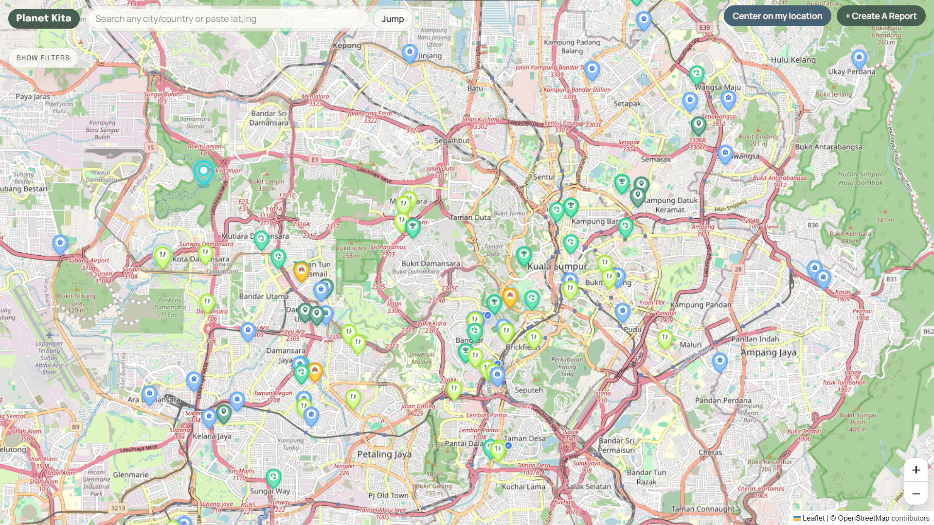 Planet Kita map interface preview